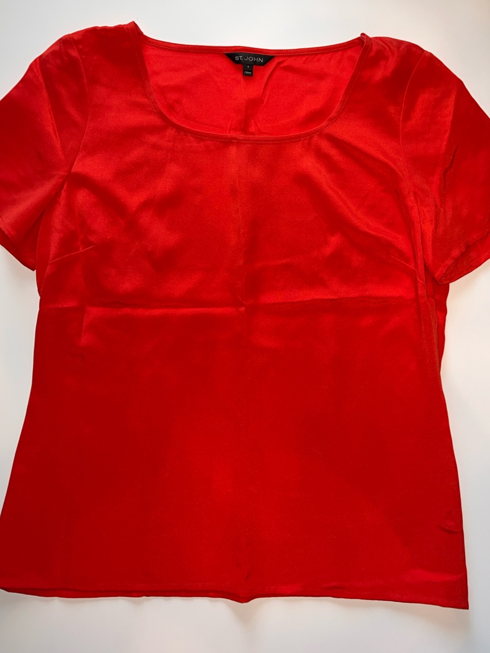St. John Tomato Red Scoop Neck Women's Top